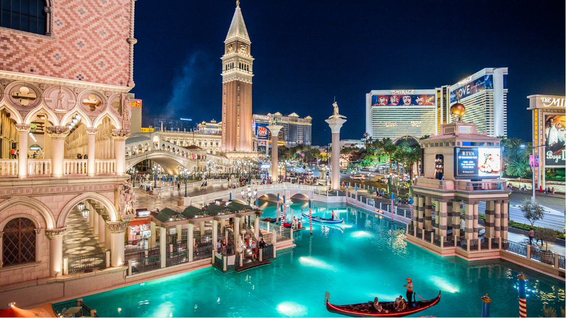 The New Dawn of 'Experience Hospitality’ weblog Luc van Bussel picture Las Vegas mall and hotel with Venetian gondola in foreground